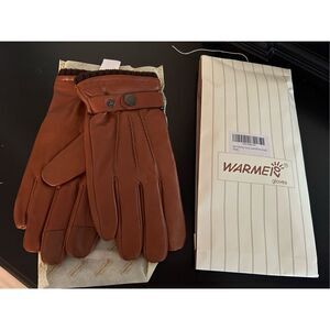 Mens Winter Warm Leather Driving Gloves Wool/Cashmere Blend Cuff 9